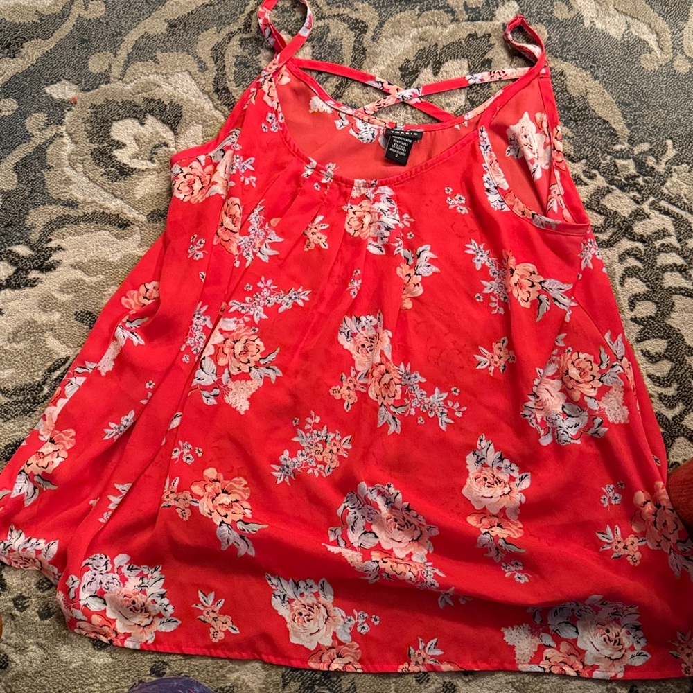 Floral Pink Sleeveless Top